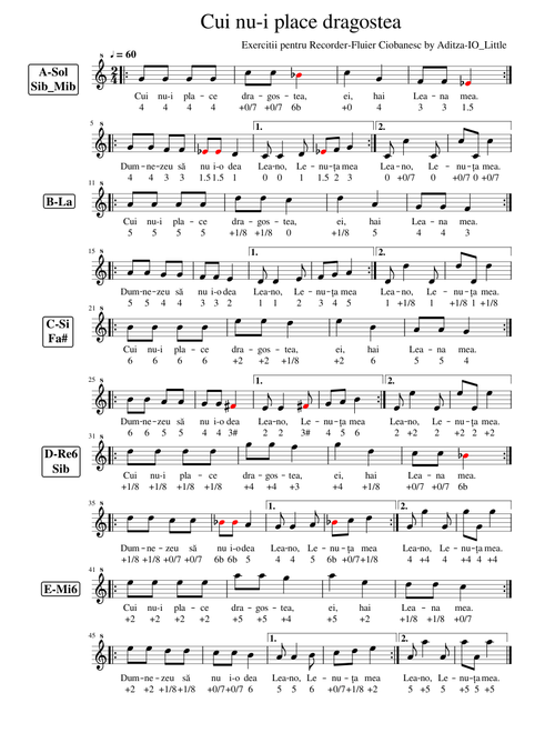 Cui nu-i place dragostea - Recorder tutorial