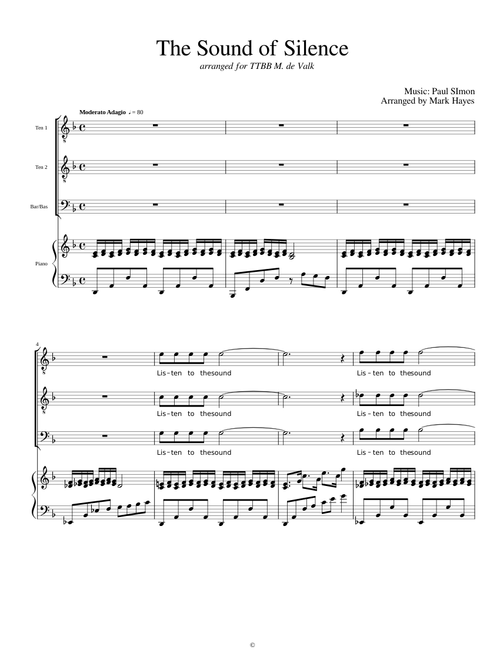 FRM231 Sound of Silence-Paul Simon-TTBB-PAR