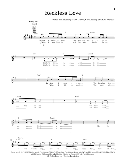 Reckless Love - Cory Asbury (Easy Guitar)