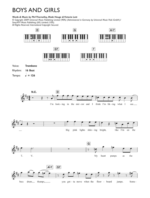Boys And Girls - Pixie Lott (Piano Chords-Lyrics)