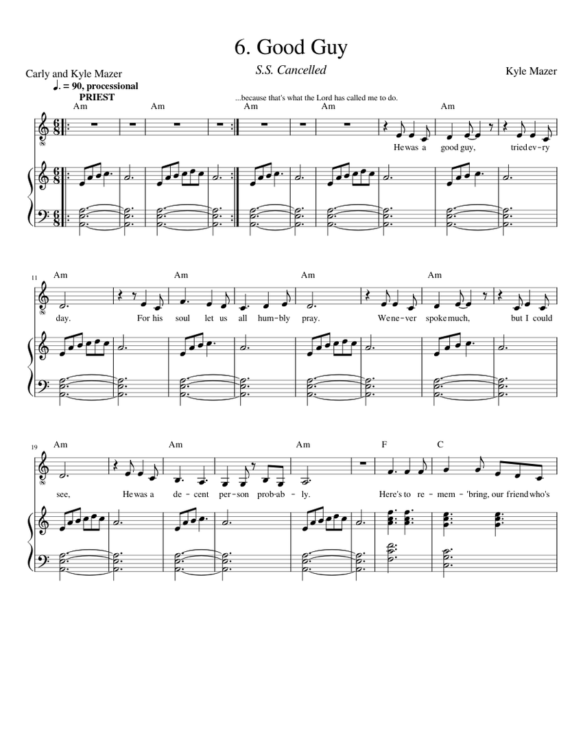 6. Good Guy Sheet music for Piano, Vocals (PianoVoice)