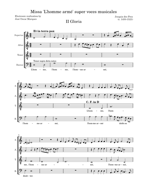 Josquin des Prez: Gloria from the Missa 'L´homme armé' super voces musicales