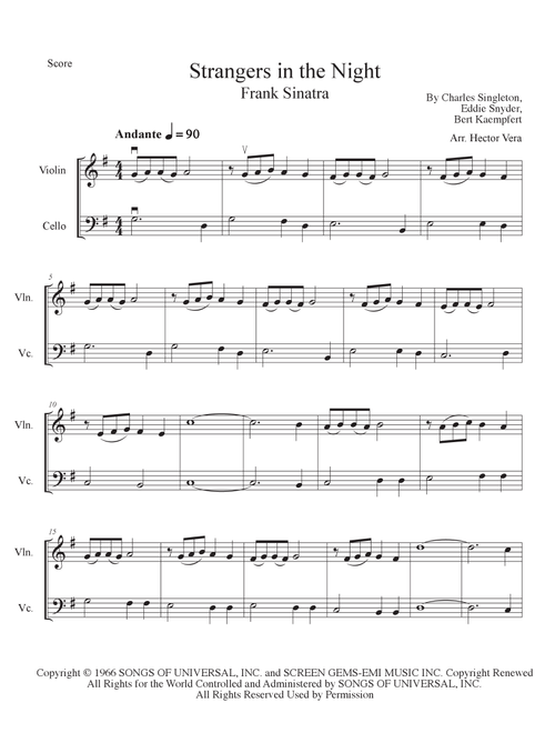 Strangers In The Night (Arr. Hector Vera) - Frank Sinatra (Instrumental Duet)
