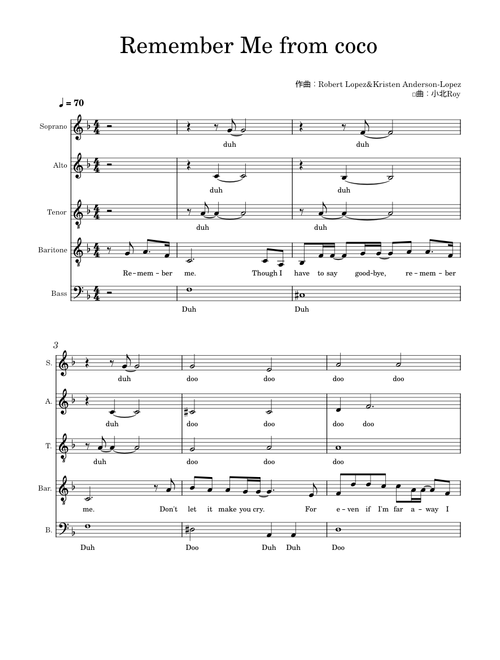Remember_Me from COCO(Acapella ver.)