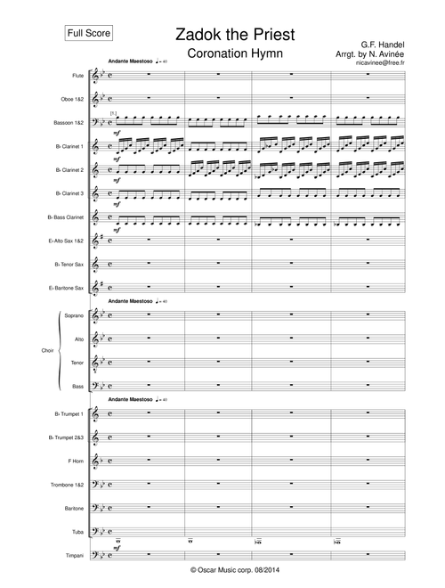 Zadok the Priest Coronation anthem (Arr. Nicolas Avinée) - HANDEL G.F. (Large Ensemble)