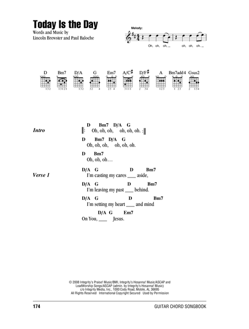 Today Is The Day - Lincoln Brewster, Paul Baloche (Guitar Chords-Lyrics)