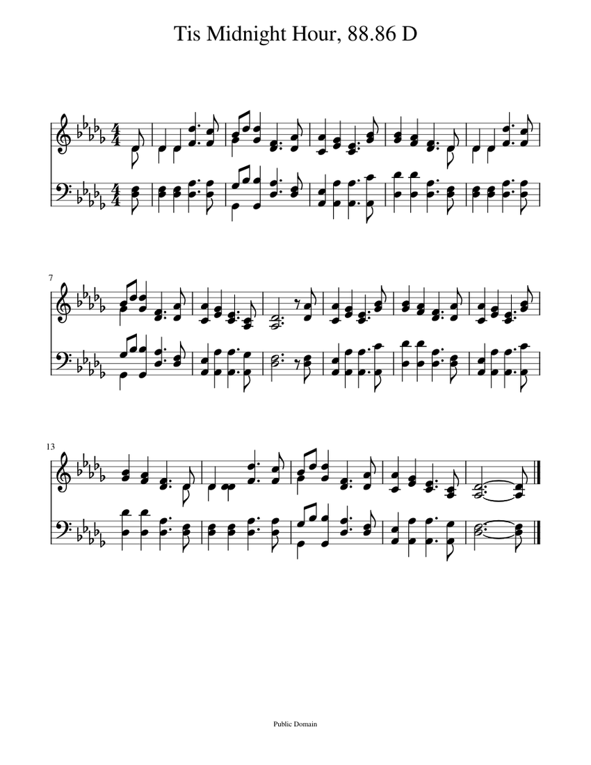 'Tis Midnight Hour Sheet music for Piano (Piano Duo)