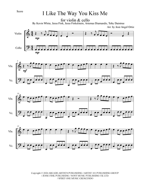 I Like The Way You Kiss Me (Arr. José angel Ortiz ramirez) - Artemas (Instrumental Duet)