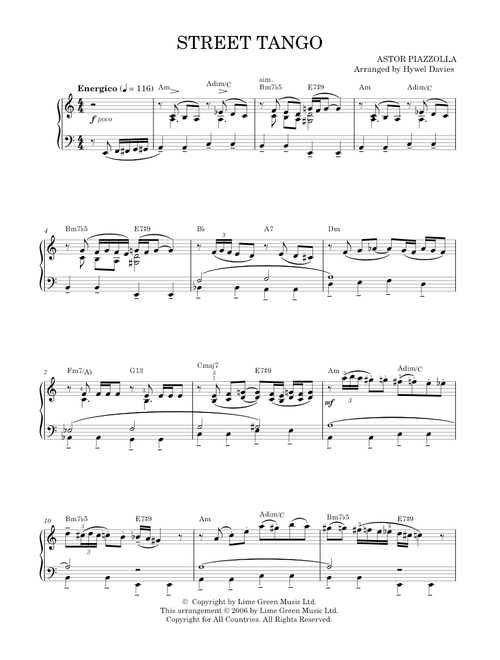 Street Tango - Astor Piazzolla (Piano Solo)