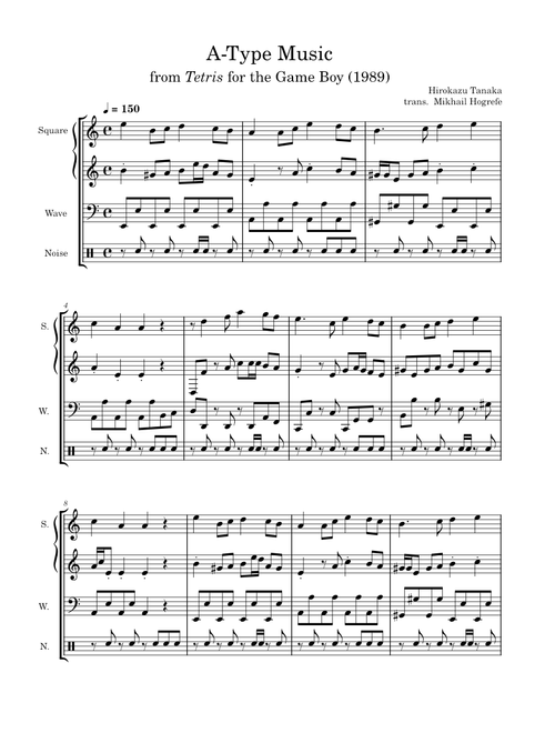 A-Type Music from Tetris for the Game Boy (1989)