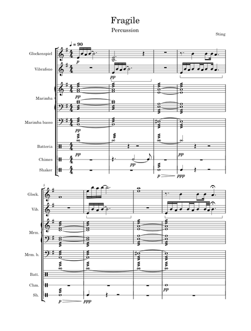 Fragile – Sting Fragile-percussion ensamble
