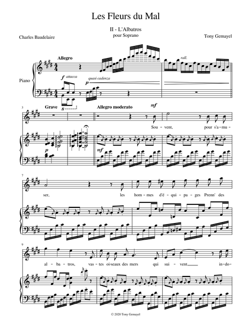 Les Fleurs du Mal  II For Soprano - Tony Gemayel