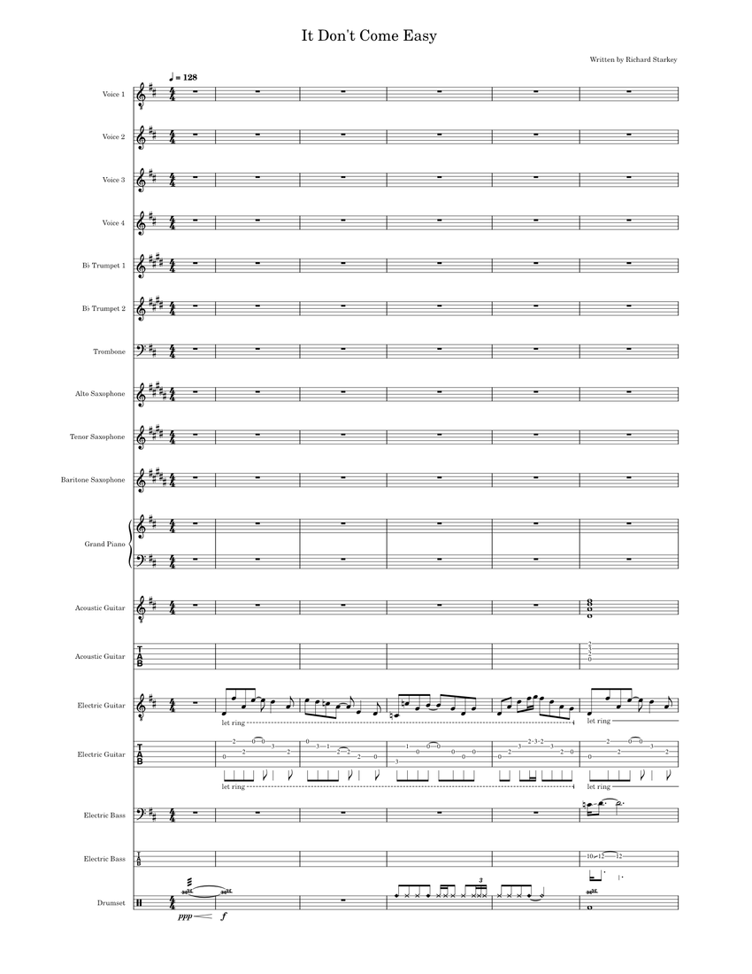 It Don't Come Easy – Ringo Starr Sheet Music and Tab with Chords