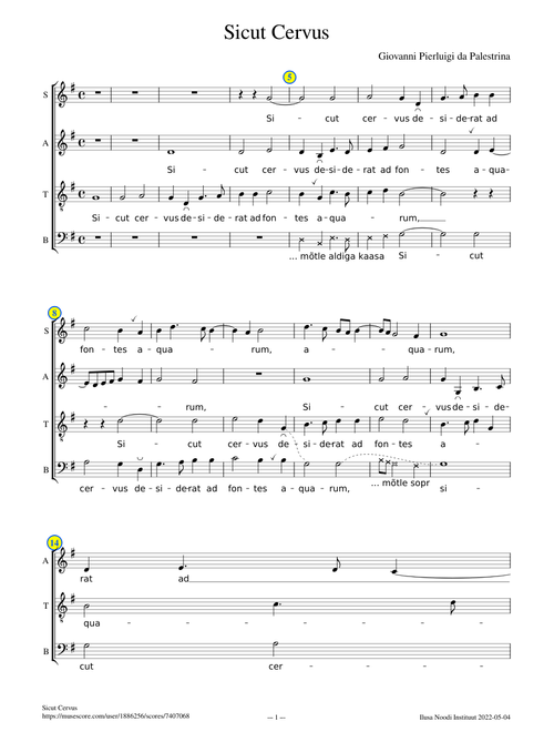 Sicut cervus – Giovanni Pierluigi da Palestrina