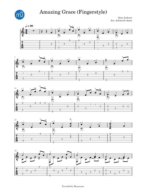 GTR131-M14 Amazing Grace Fingerstyle