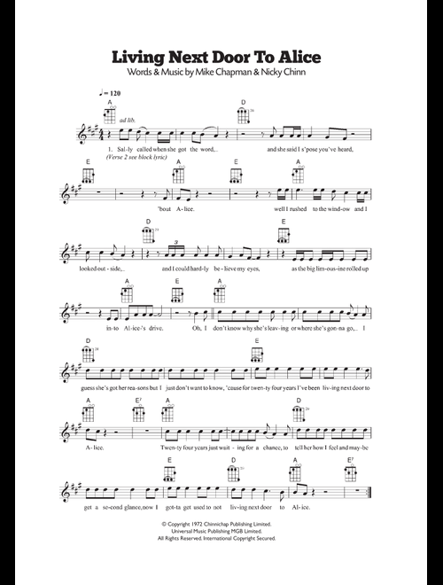 Living Next Door To Alice - Smokie (Ukulele)