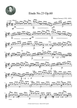 Etude No.5 Op.60 - Matteo Carcassi (1792 - 1853) Sheet Music for