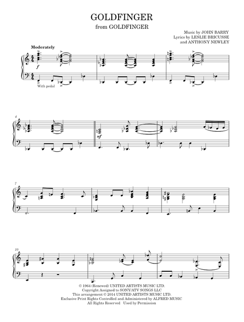 Goldfinger - Anthony Newley (Piano Solo)