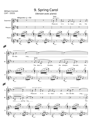 Spring Carol - William Cornish Sheet Music for Piano, Synthesizer ...