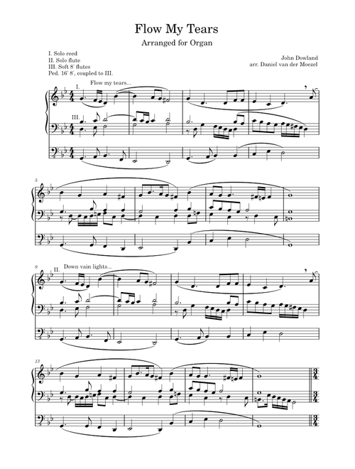 Flow, My Tears - Arranged for Organ