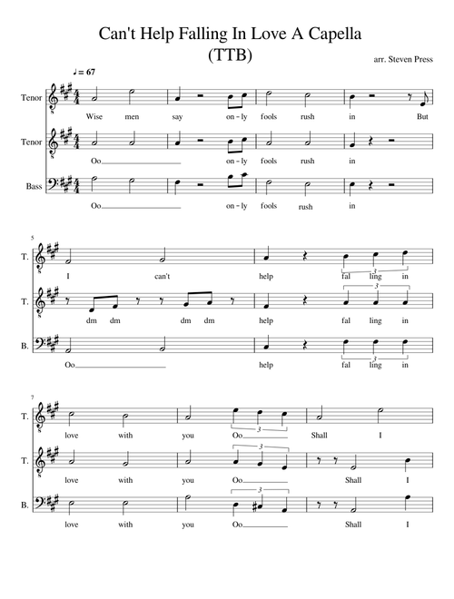 Can't Help Falling In Love A Capella (TTB)