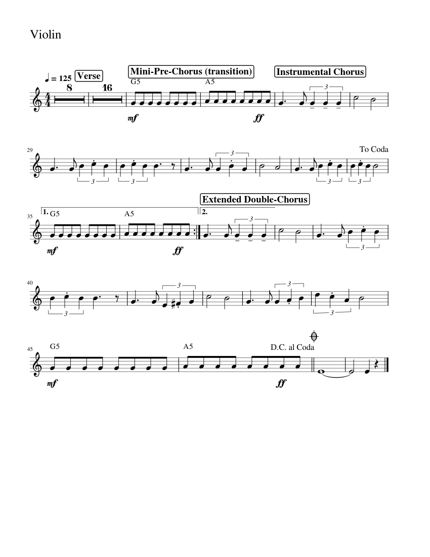 Seven Nation ArmyViolin Sheet music for Violin (Solo)
