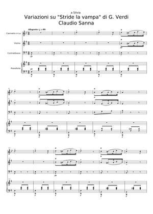 Verdi, Il Trovatore: Stride la vampa Sheet Music for Piano, Flute