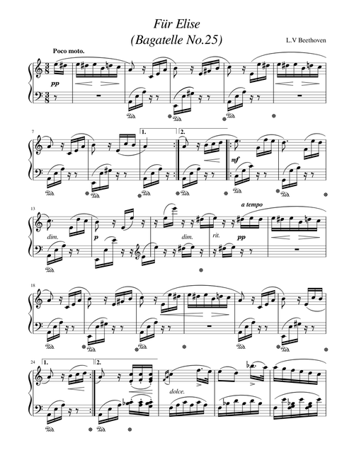 Für elise (L.V. Beethoven).