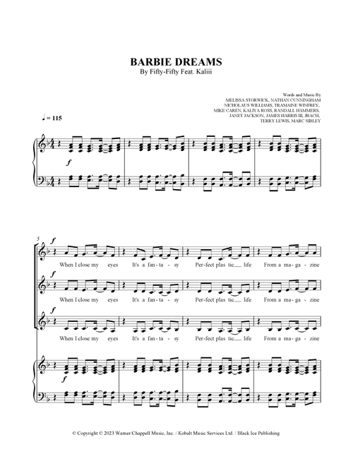 Barbie Dreams (Arr. SCMusic) - Fifty Fifty Feat. Kaliii (Choral, SSA)