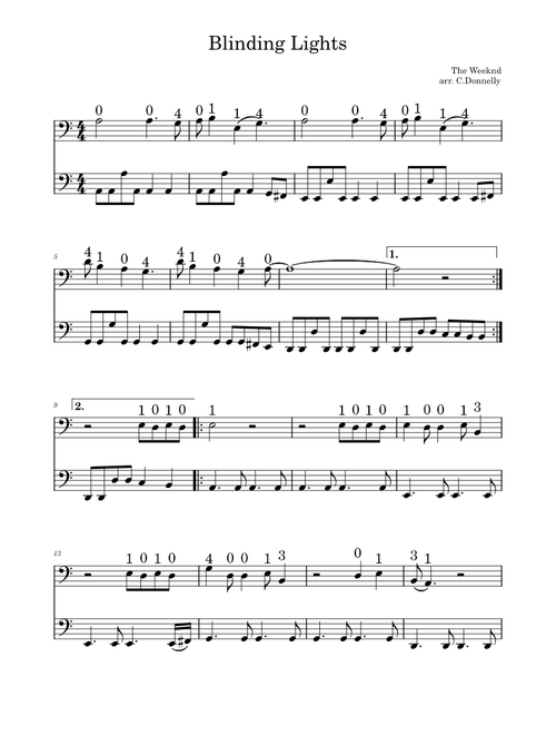 Blinding Lights cello duet