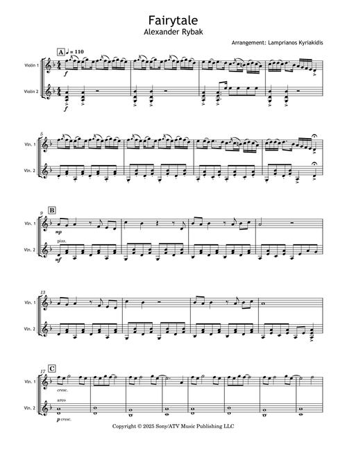 Fairytale (Arr. Lamprianos Kyriakidis) - Alexander Rybak (Violin Duet)
