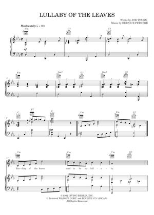 Lullaby of the Leaves (Lead sheet with lyrics ) Sheet Music with