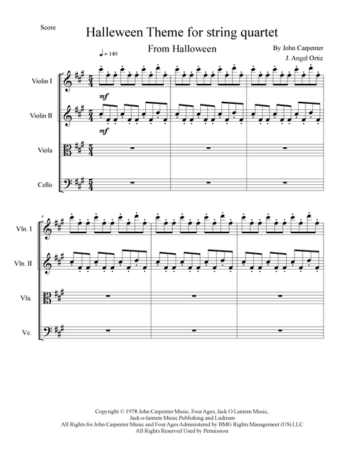 Halloween Theme (Arr. José angel Ortiz ramirez) - John Carpenter (String Quartet)