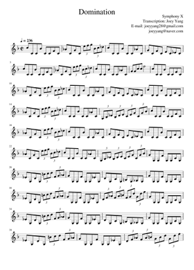 Symphony X - Domination guitar and bass intro part (0:00~1:02
