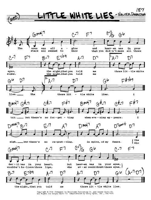 Little White Lies - Walter Donaldson (Real Book - Melody-Chords-Lyrics)