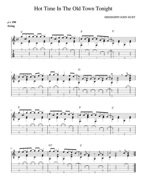 A Hot Time in the Old Town Tonight – Mississippi John Hurt