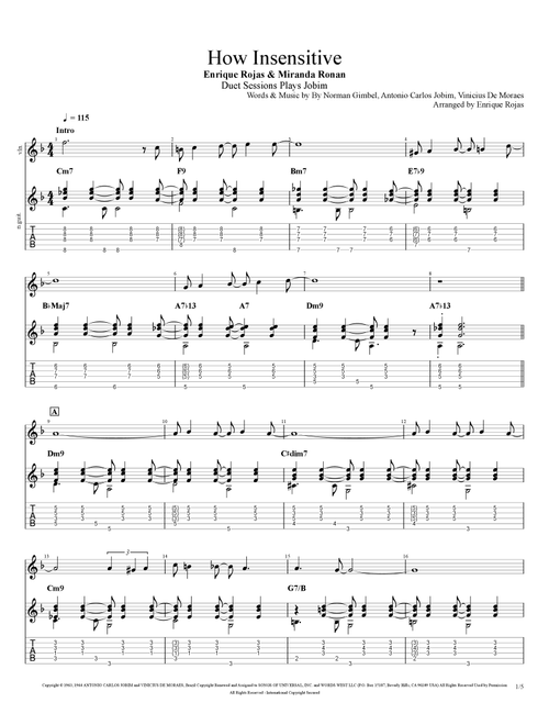How Insensitive (Insensatez) (Arr. Enrique Rojas) - Astrud Gilberto (Instrumental Duet)