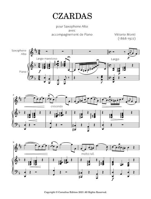 Monti Vittorio Czardas for solo Sax Alto Saxophone czardas monti saxes piano accompaniment (Arr. Glenn Martin) - Amy Dickson (Alto Sax and Piano)