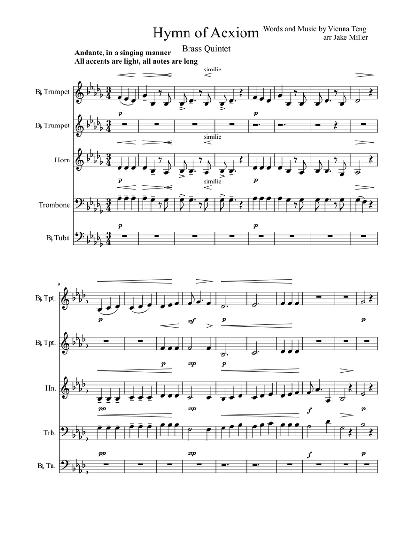 Hymn_of_Acxiom Sheet music for Trombone (Solo)