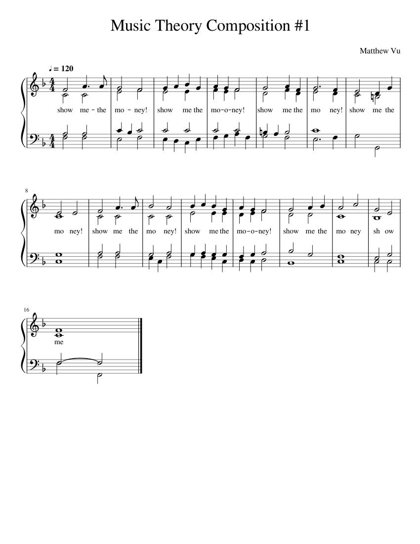 Music Theory Composition #1 Sheet music for Piano (Solo) Easy ...