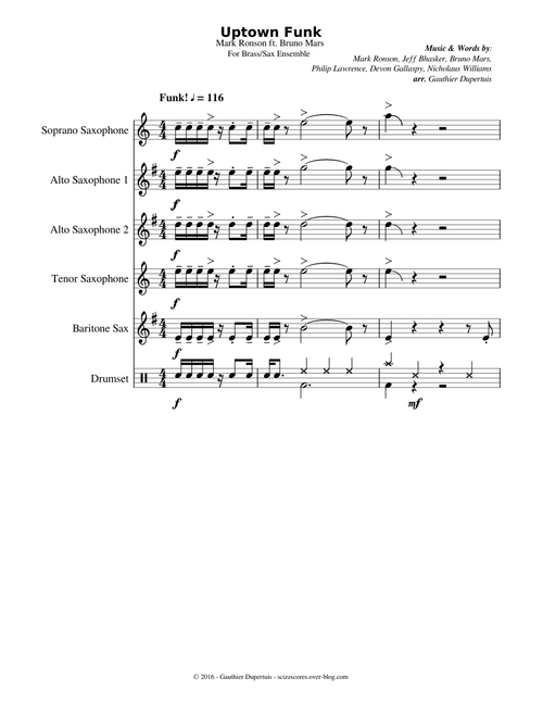 Uptown Funk (Sax/Brass Ensemble)