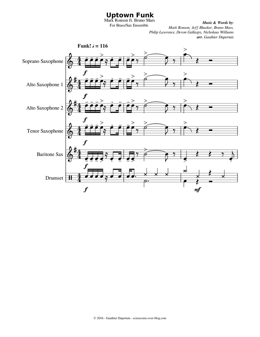 Uptown funk alto sax cheap