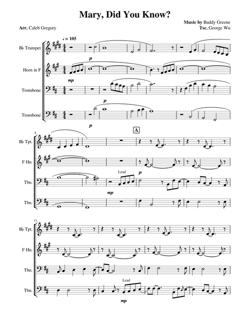 Mary, Did You Know (Quartet)