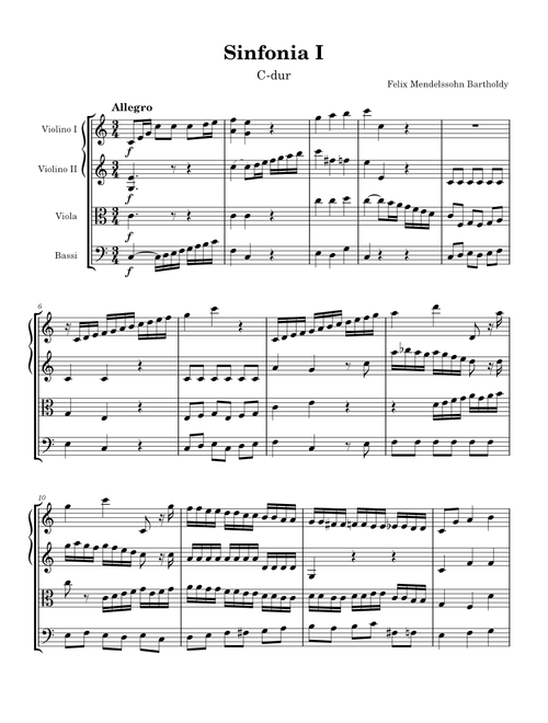 String Symphony No. 1 in C major – Felix Mendelssohn