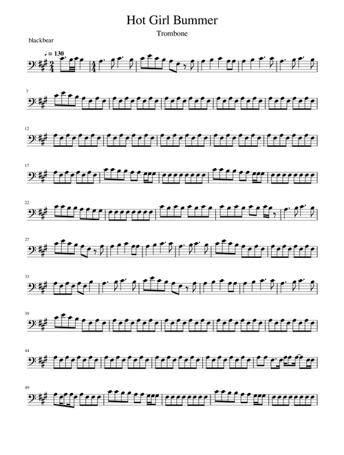 Hot Girl Bummer (Arr. Sean M.) - blackbear (Trombone Solo)