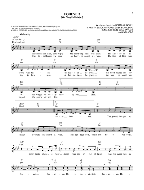 Forever (We Sing Hallelujah) - Brian Johnson (Lead Sheet - Fake Book)