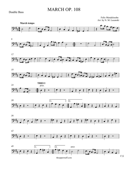 March Op. 108 (Arr. Nick Lacanski) - Mendelssohn, Felix (Orchestra)