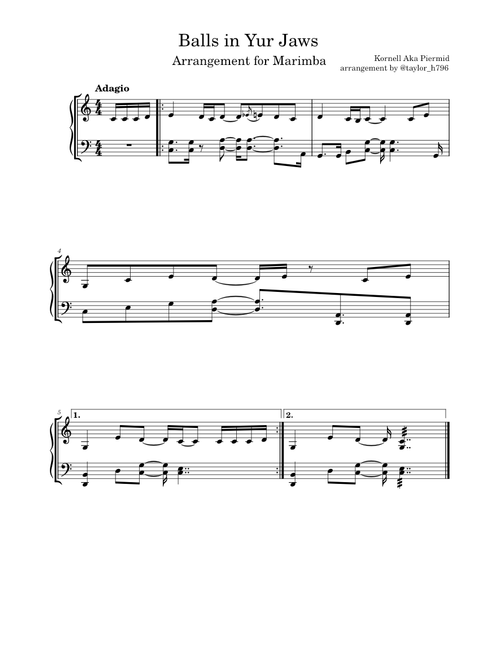 Balls in Yur Jaws for Marimba – Kornell Aka Piermid/arr. taylor_h796