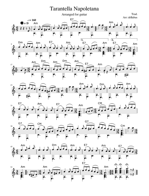 Tarantella Napoletana for guitar