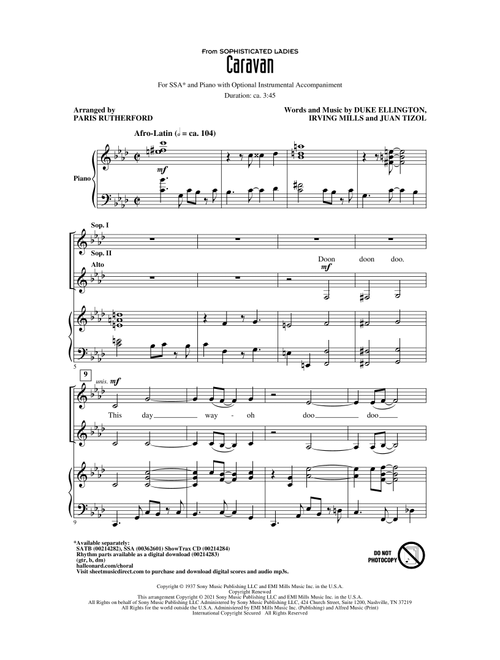 Caravan (from Sophisticated Ladies) (arr. Paris Rutherford) - Duke Ellington and his Orchestra (Choral, SSA)